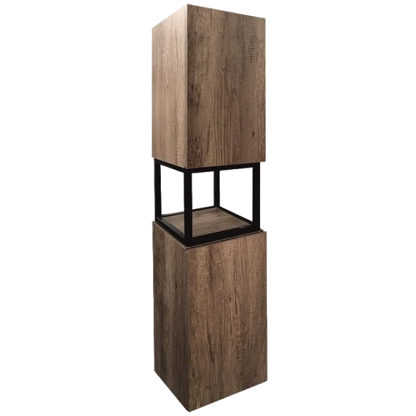 Колона за баня 300х300х1250мм с 2 вратички и рафт, материал – MDF